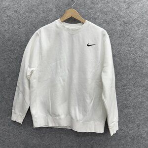 Nike Sweatshirt Men's Pullover Sweater, Casual Activewear, Crew Neck, White, XL